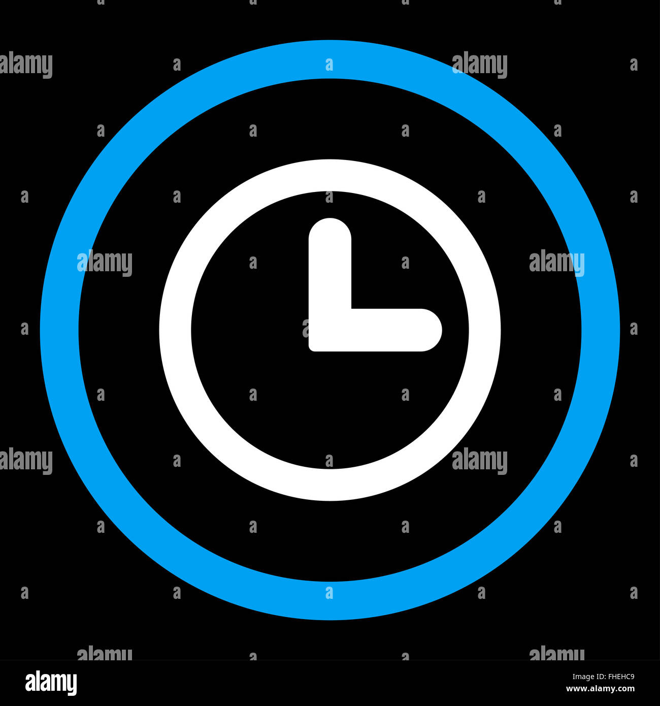 Clock flat blue and white colors rounded vector icon Stock Photo - Alamy