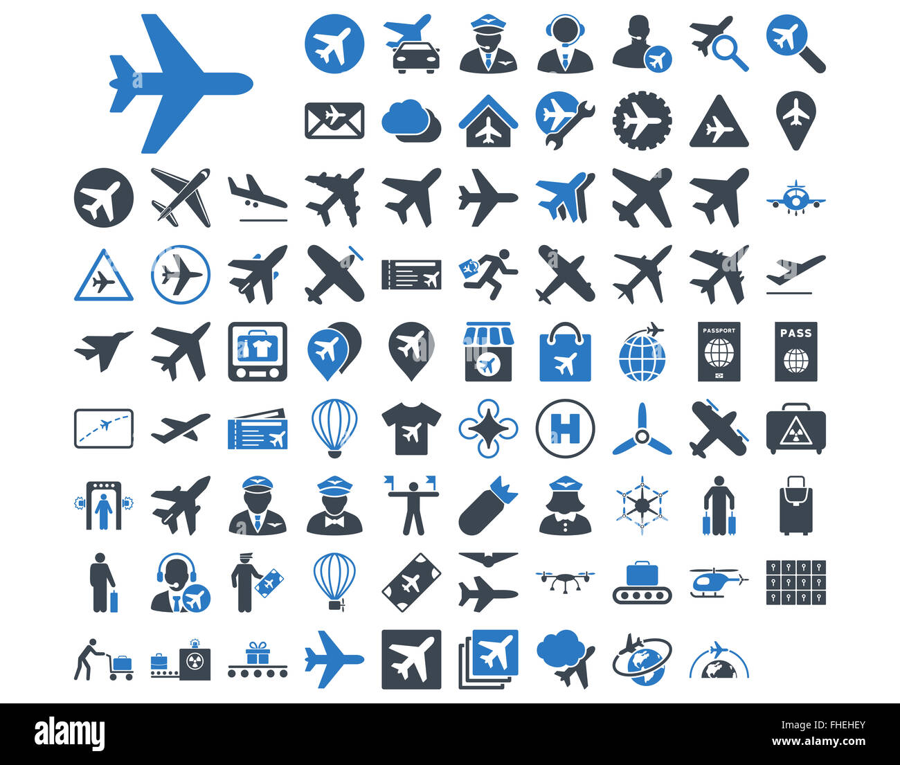 Aviation Icon Set Stock Photo - Alamy