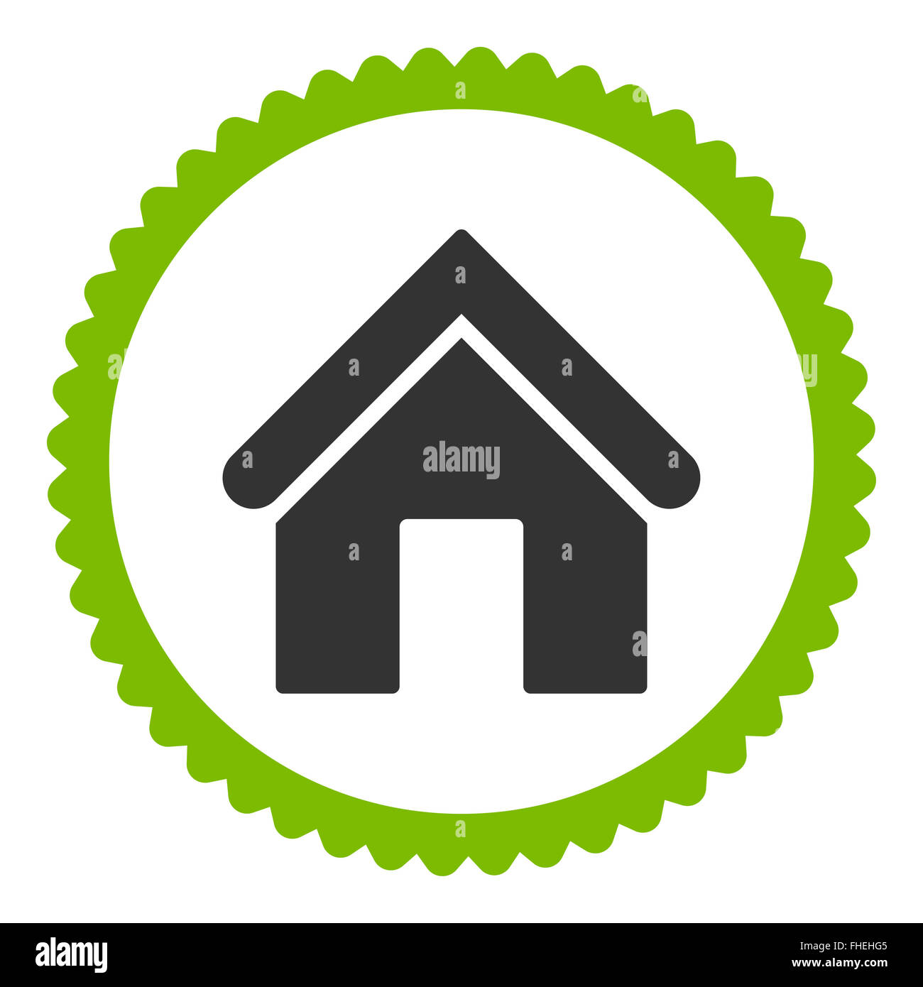 Home flat eco green and gray colors round stamp icon Stock Photo - Alamy