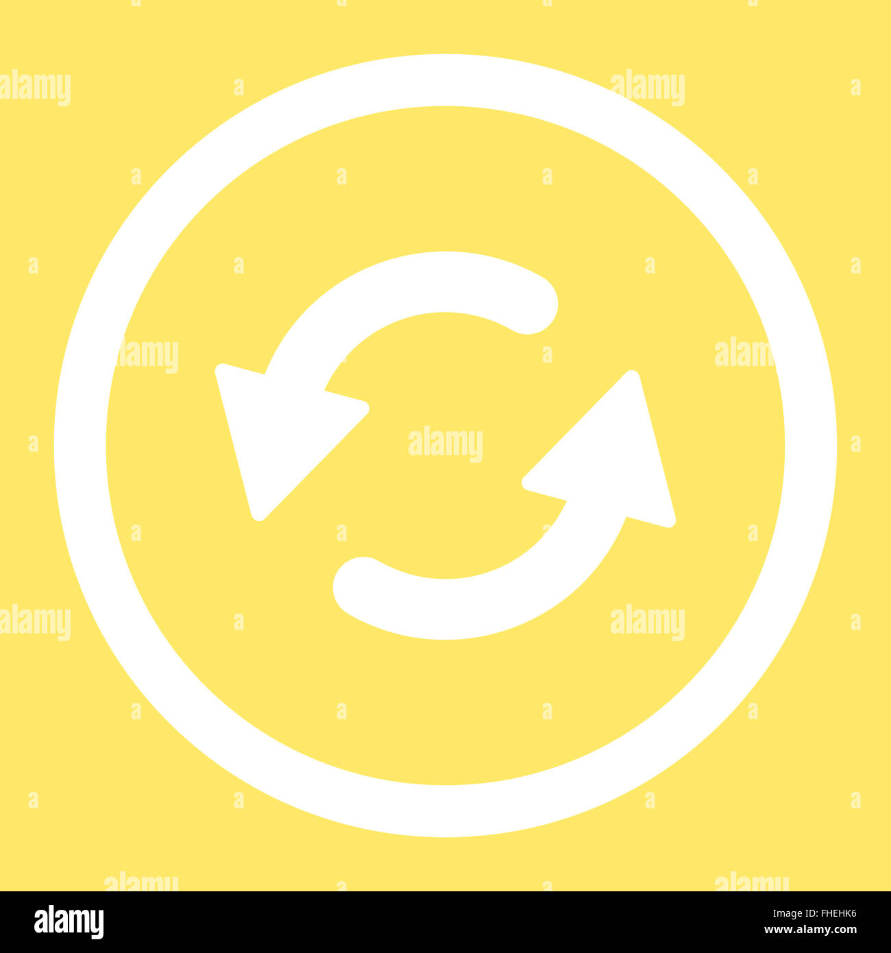 Refresh Ccw flat white color rounded vector icon Stock Photo - Alamy