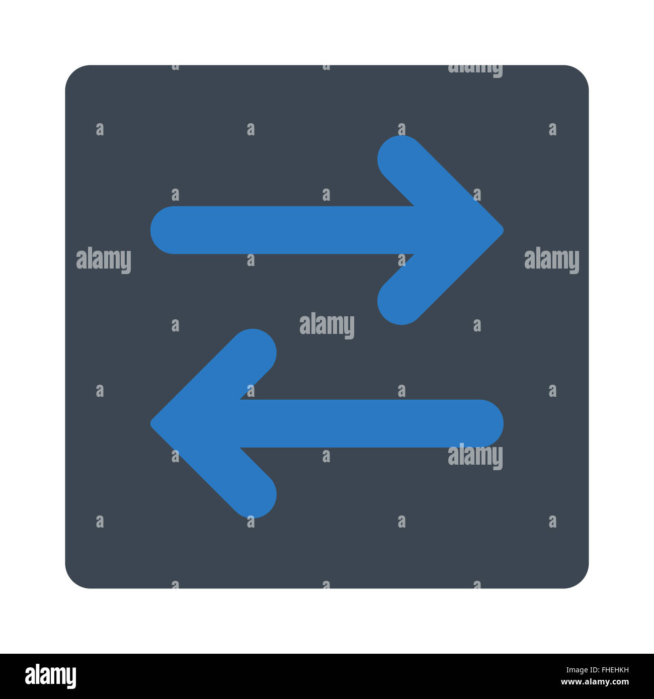Flip Horizontal flat smooth blue colors rounded button Stock Photo - Alamy