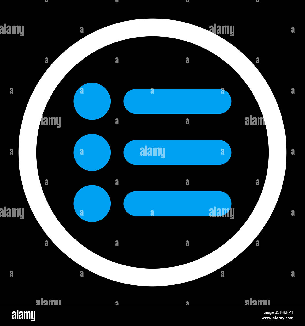 Items flat blue and white colors rounded raster icon Stock Photo - Alamy