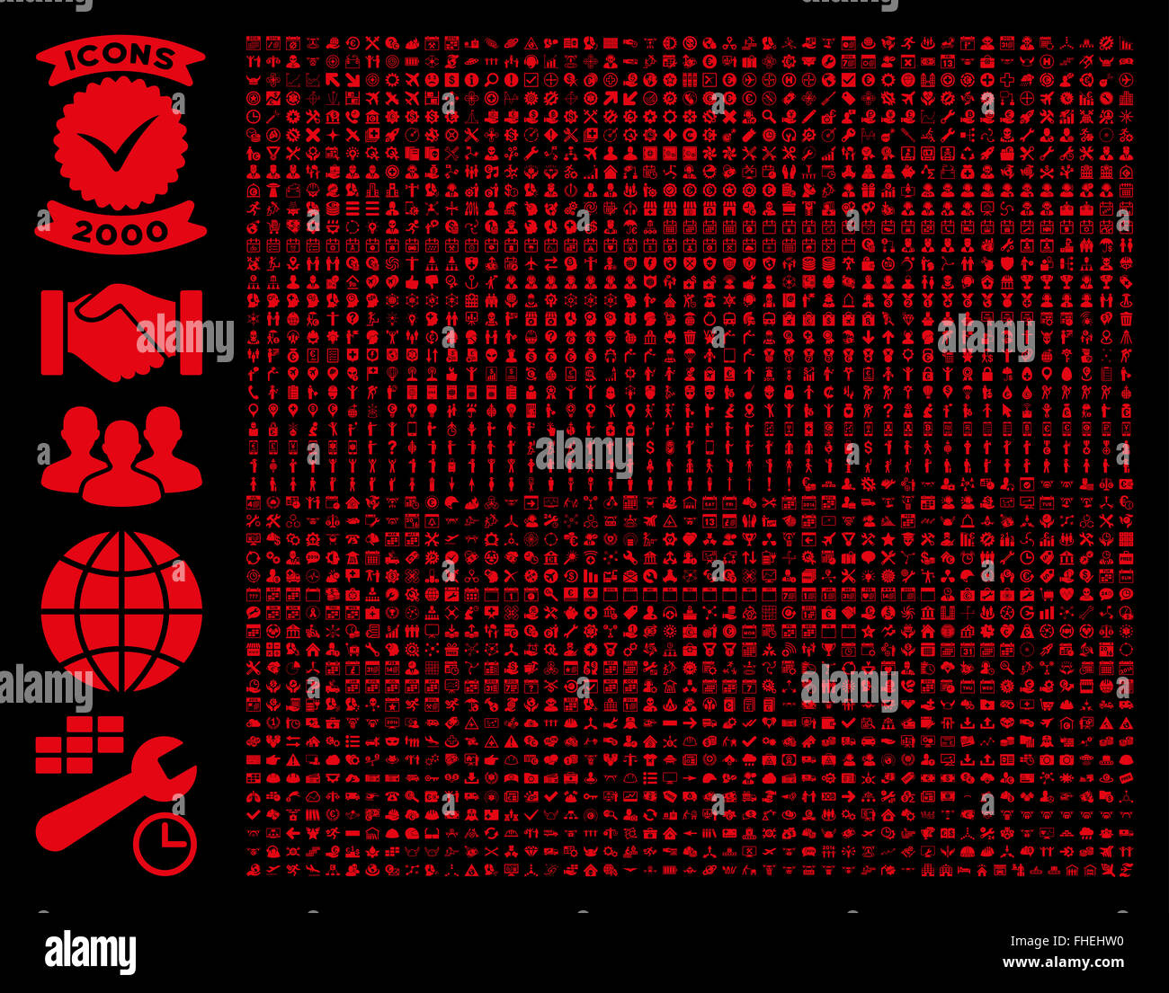 Collection Of 2000 Flat Vector Icons Stock Photo - Alamy