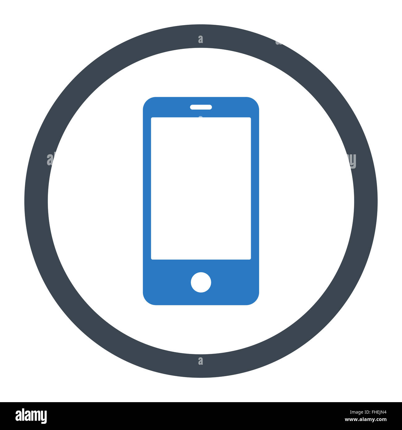 Smartphone flat smooth blue colors rounded raster icon Stock Photo - Alamy