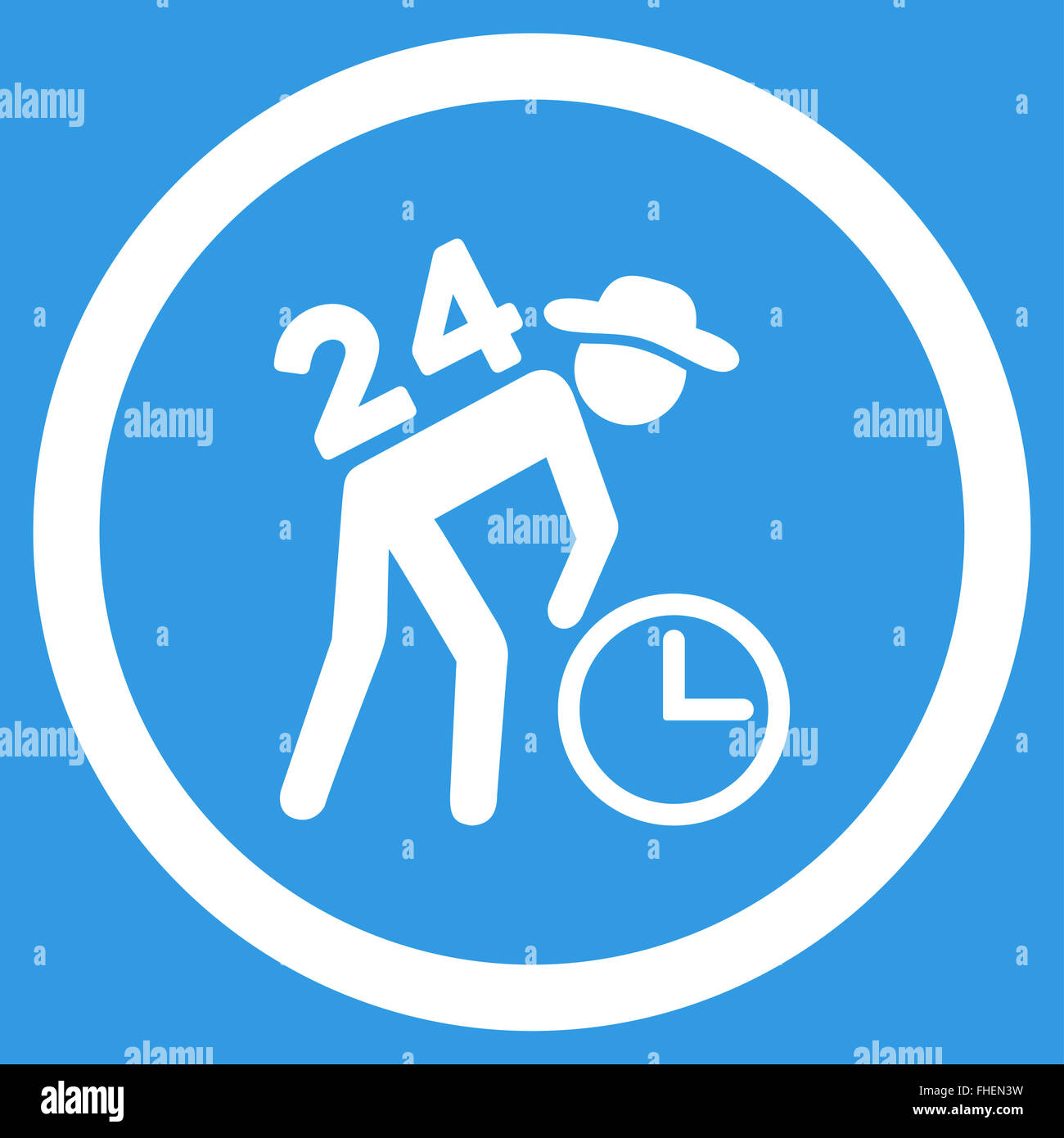 Around The Clock Work Icon Stock Photo - Alamy