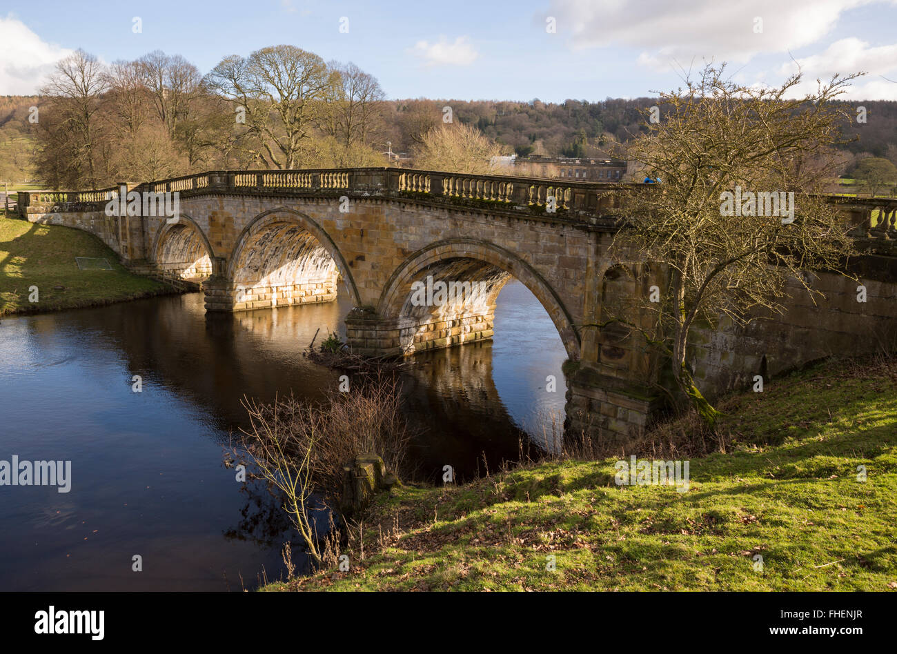 River Derwent flowing under the Parkland Bridge on the Chatsworth