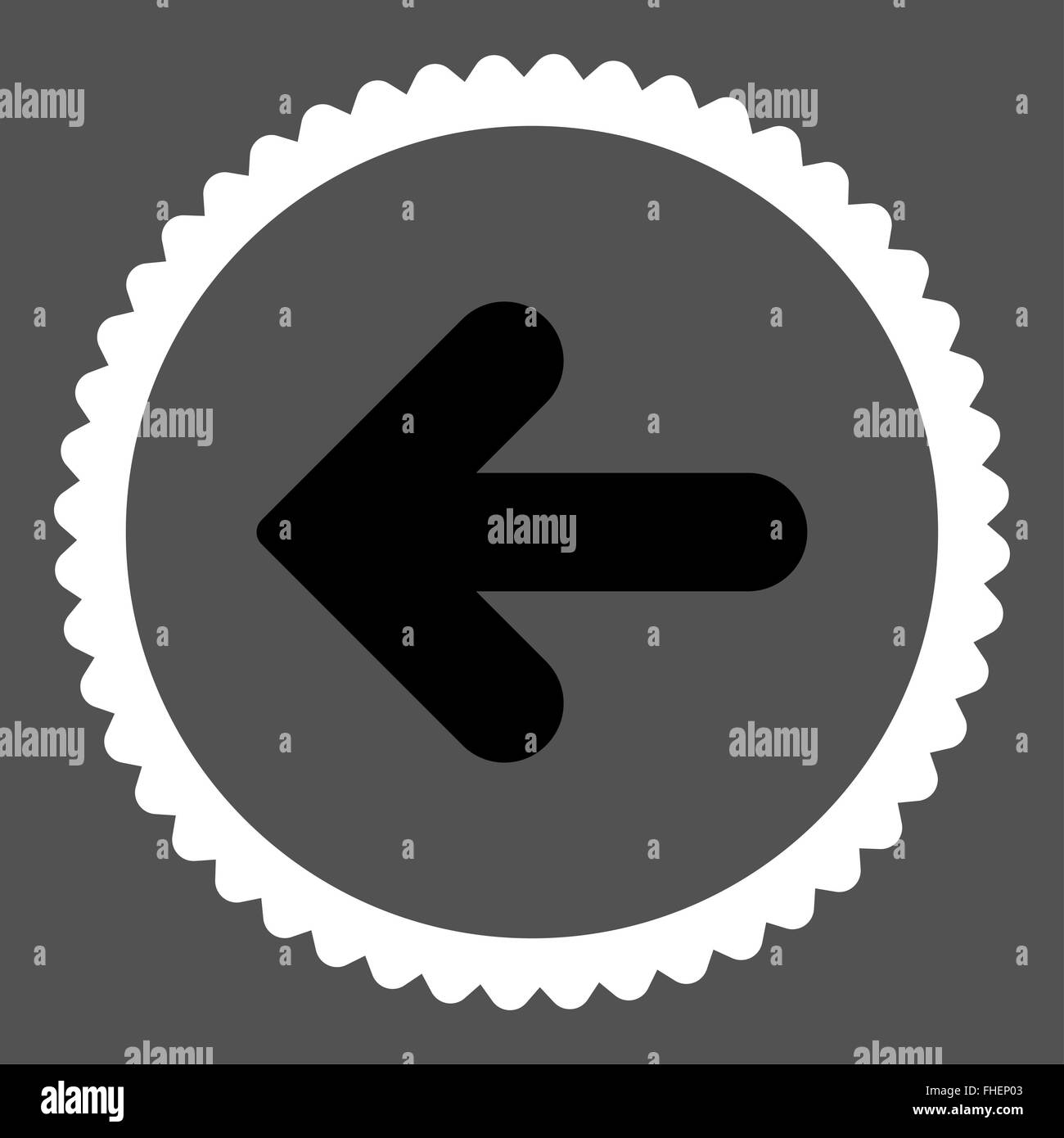 Arrow Left flat black and white colors round stamp icon Stock Photo - Alamy