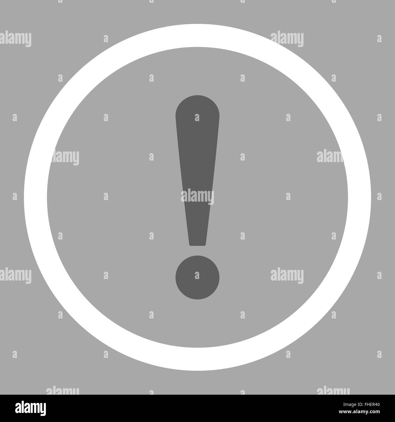 Exclamation Sign flat dark gray and white colors rounded vector icon ...