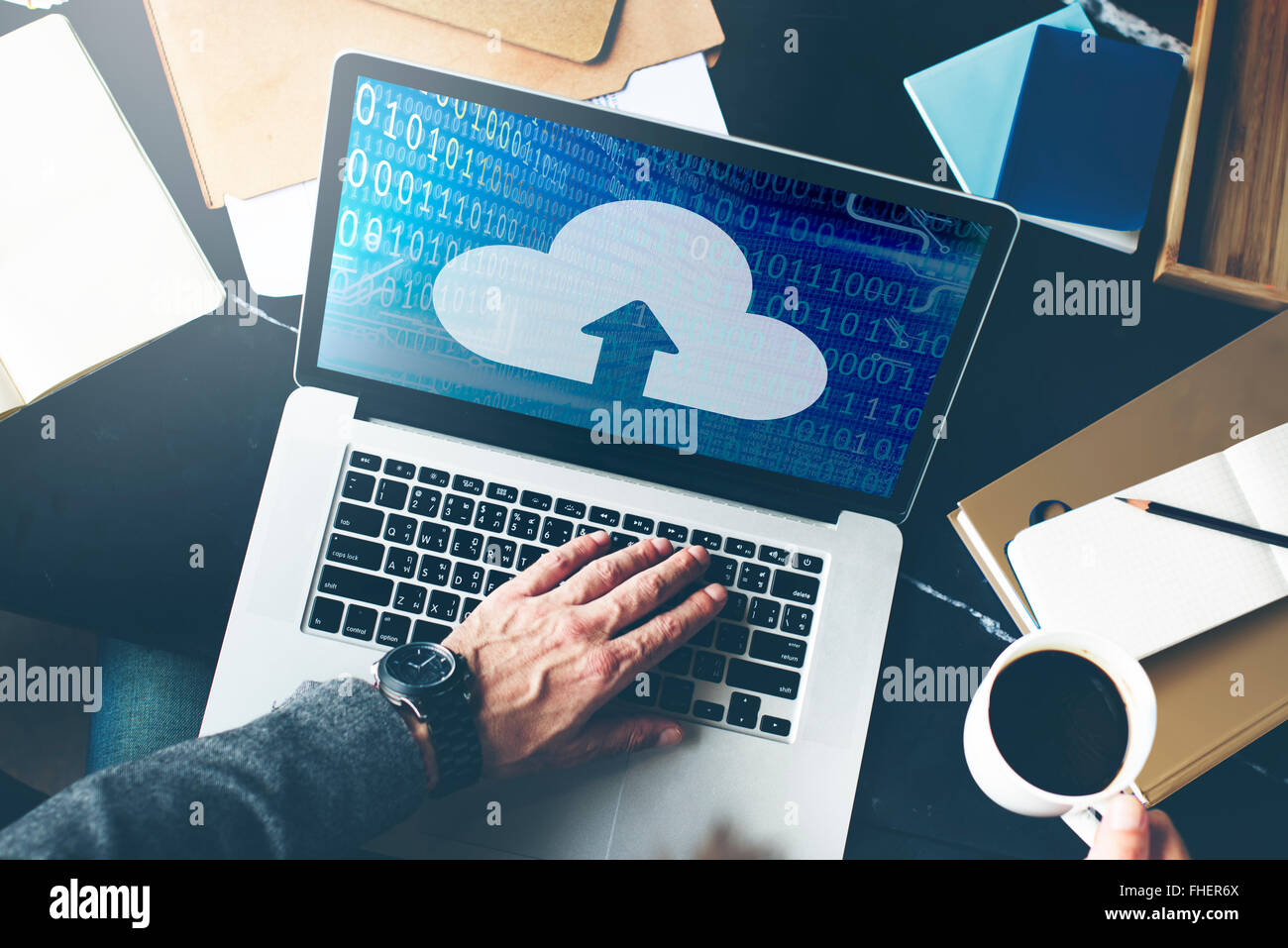 Cloud Computing Networking Sharing Storage Media Concept Stock Photo ...