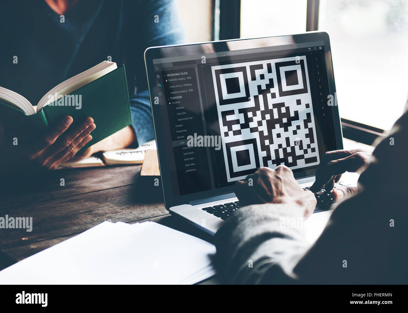 QR Code Encryption Interface Coding Concept Stock Photo Alamy