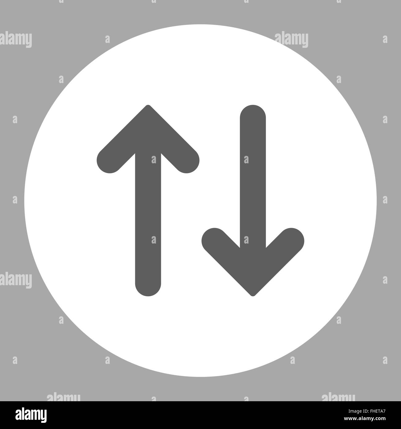 Flip flat dark gray and white colors round button Stock Photo - Alamy