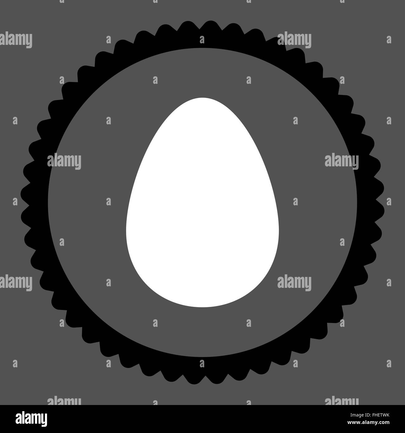 Egg flat black and white colors round stamp icon Stock Photo - Alamy