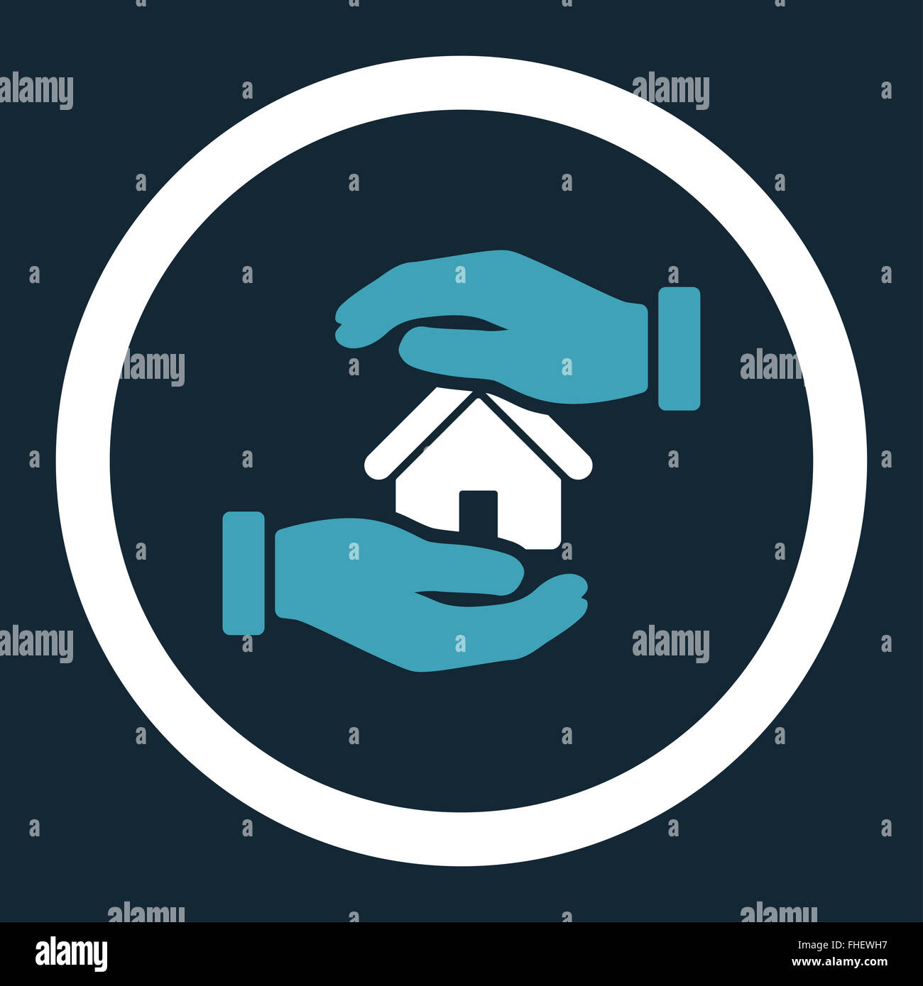 Realty insurance flat blue and white colors rounded glyph icon Stock ...