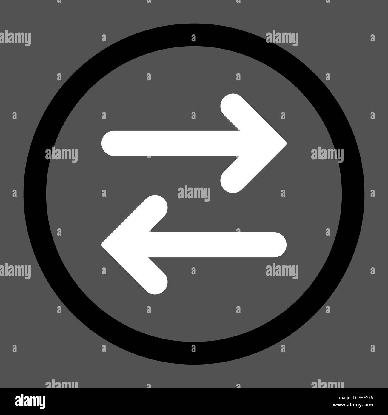 Flip Horizontal flat black and white colors rounded vector icon Stock ...