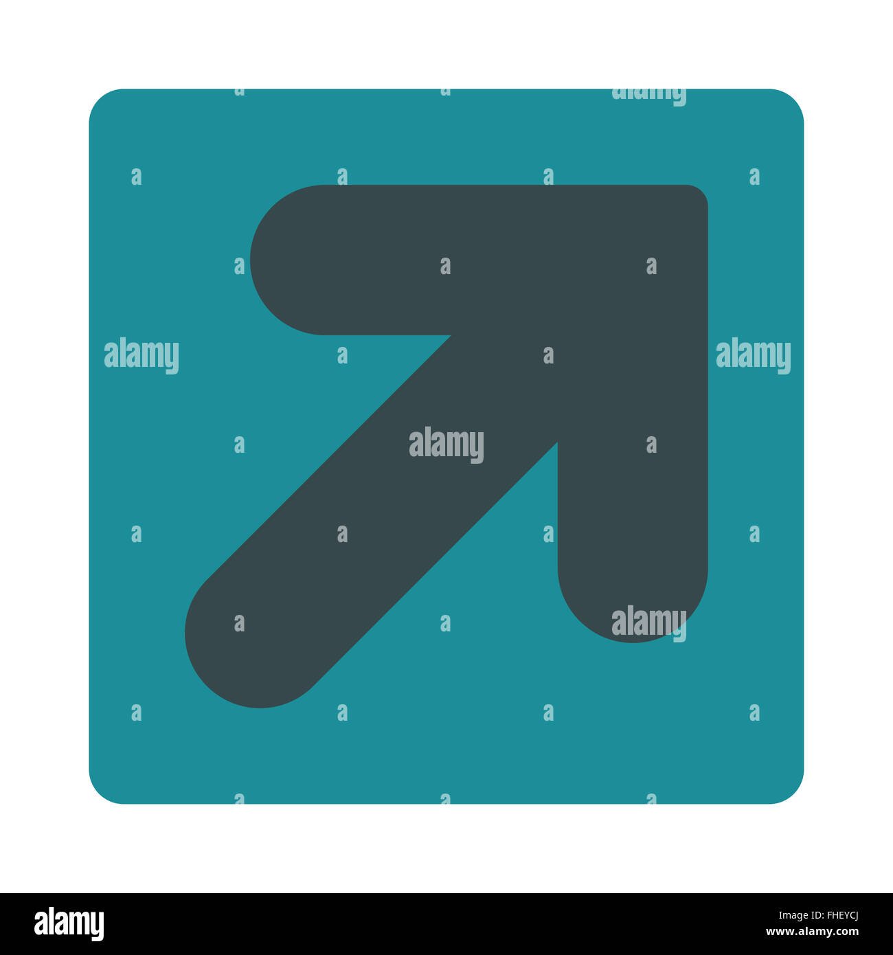 Arrow Up Right flat soft blue colors rounded button Stock Photo - Alamy
