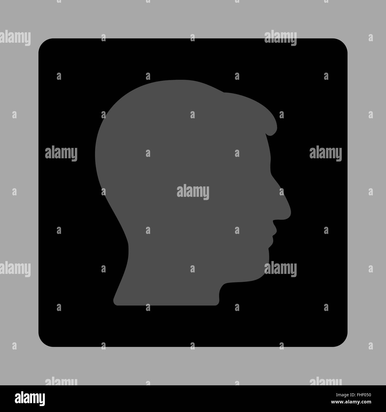 Male Head Rounded Square Button Stock Photo - Alamy