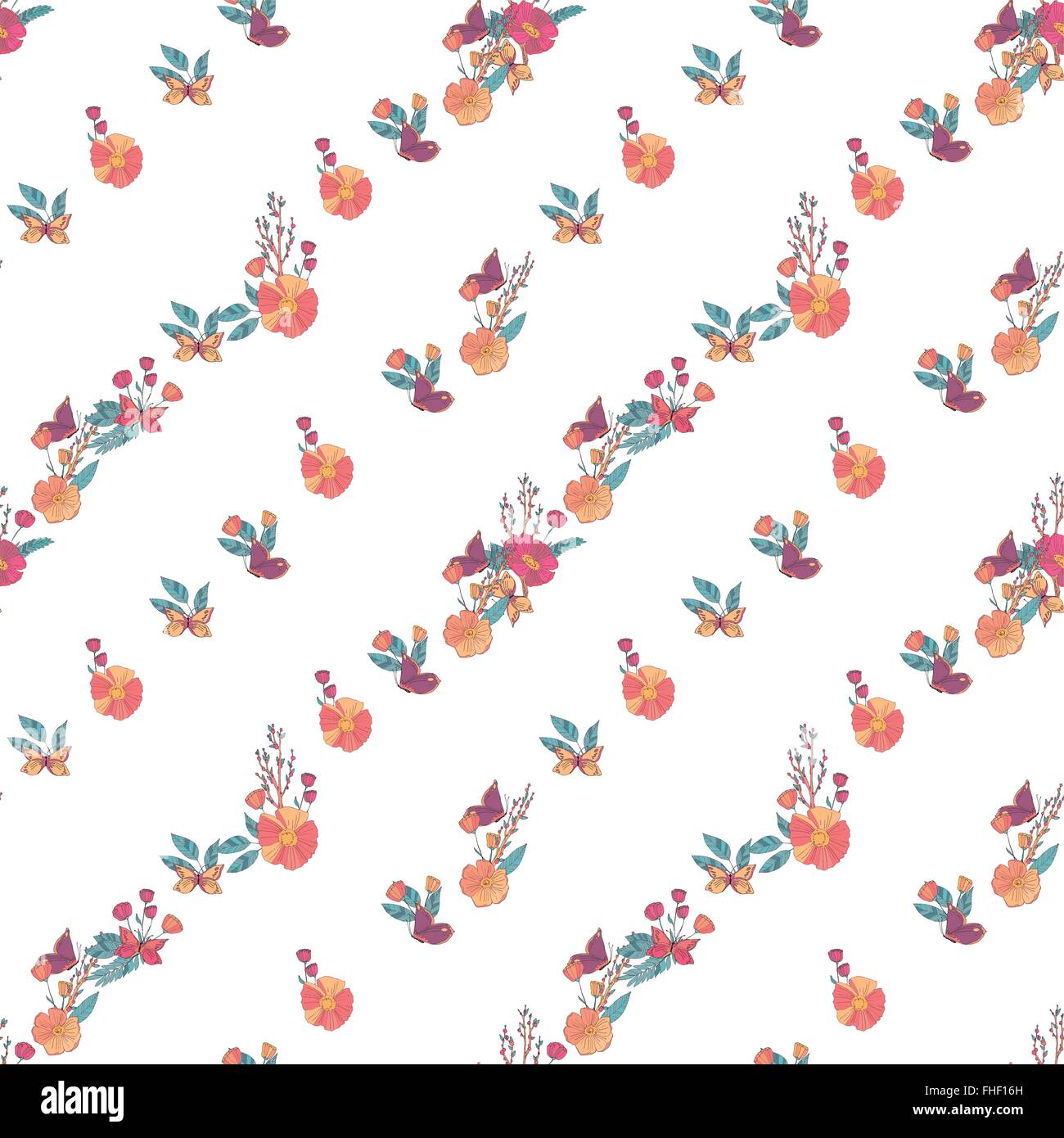 Floral Seamless Vintage Wildflowers Pattern Stock Vector Image & Art ...