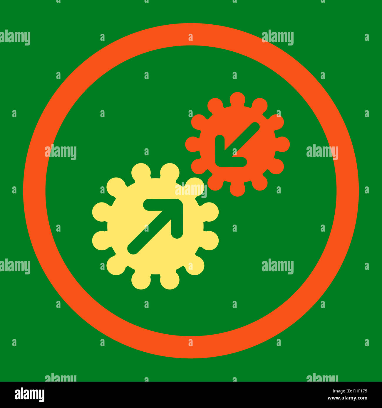 Integration flat orange and yellow colors rounded vector icon Stock ...