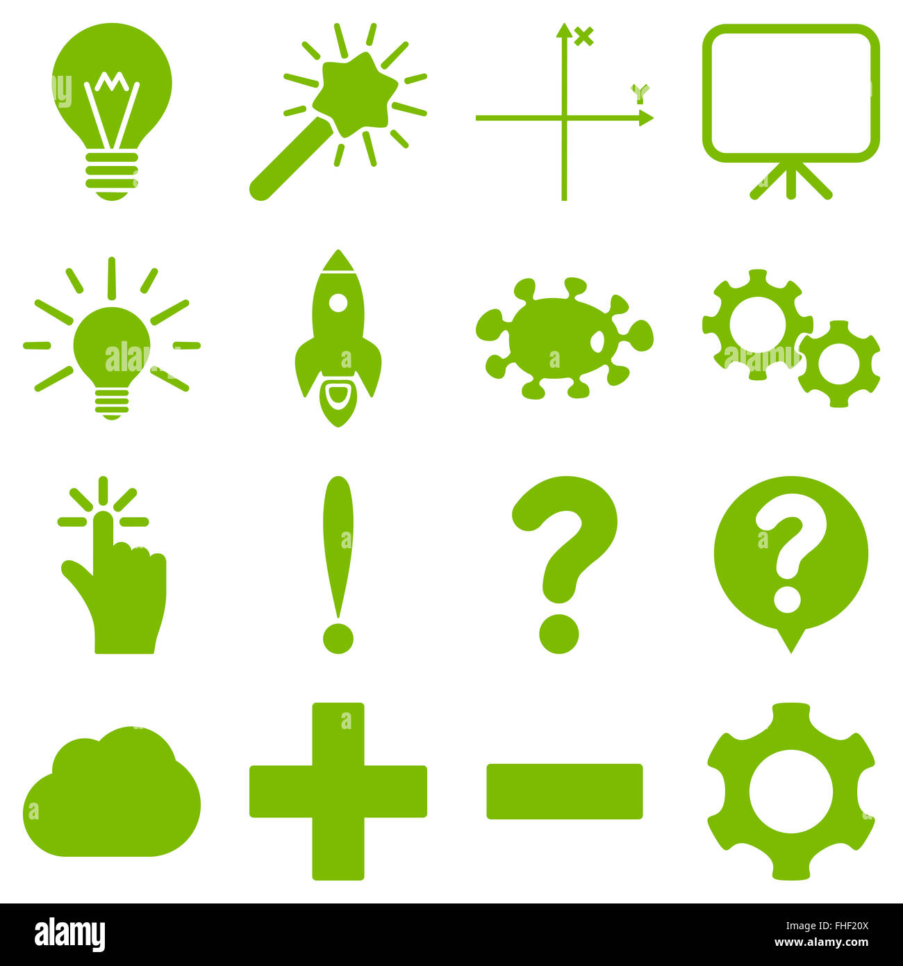 Basic science and knowledge icons Stock Photo