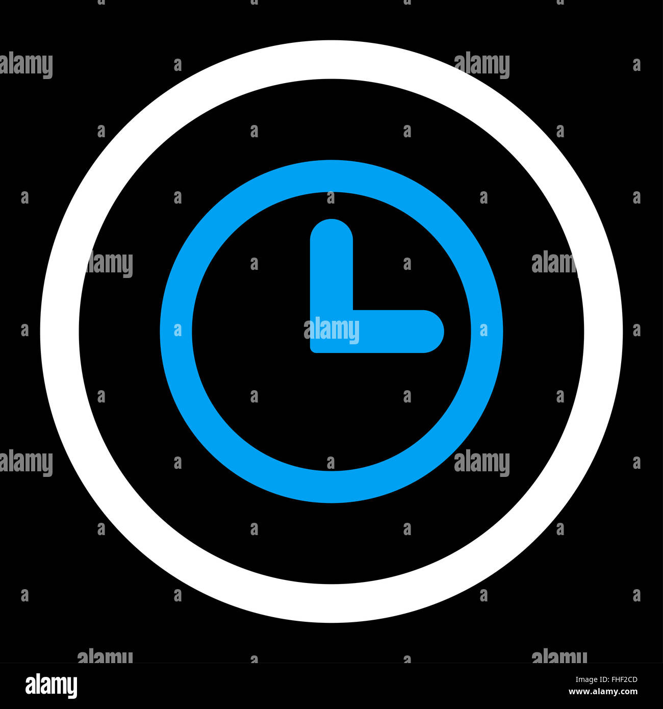 Clock flat blue and white colors rounded raster icon Stock Photo - Alamy