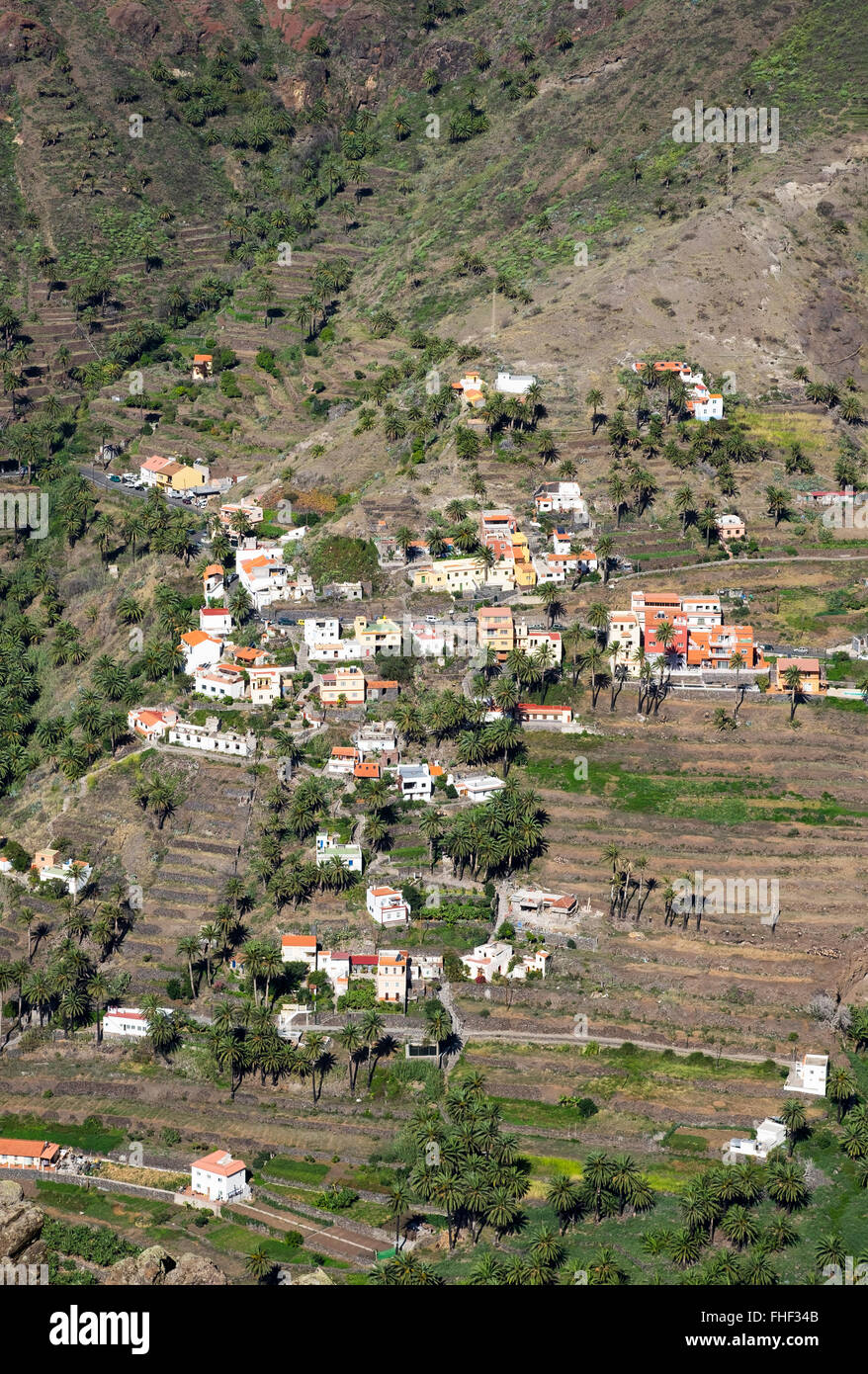 Lomo del Balo, Valle Gran Rey, La Gomera, Canary Islands, Spain Stock Photo