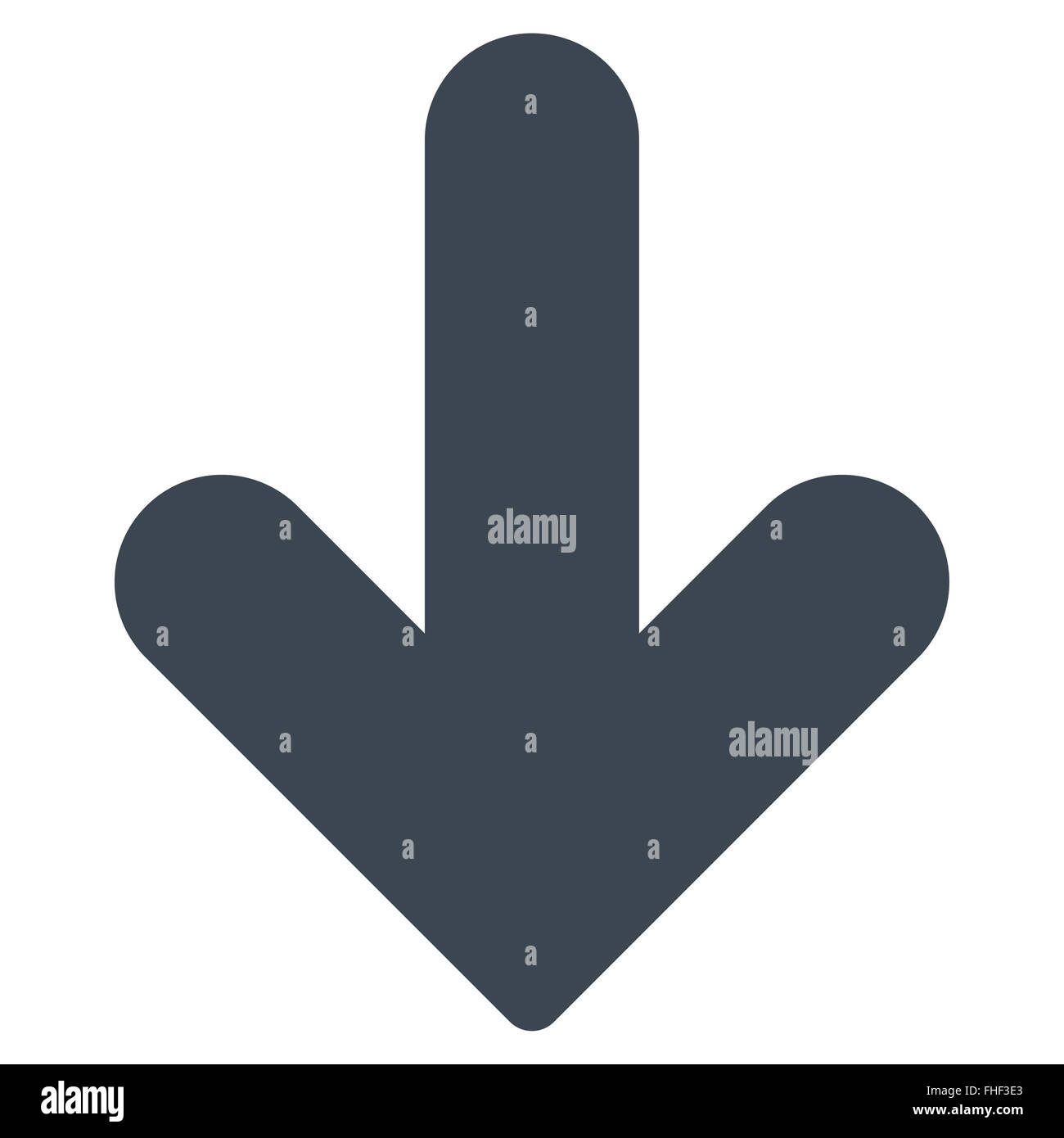 Arrow Down flat smooth blue color icon Stock Photo - Alamy