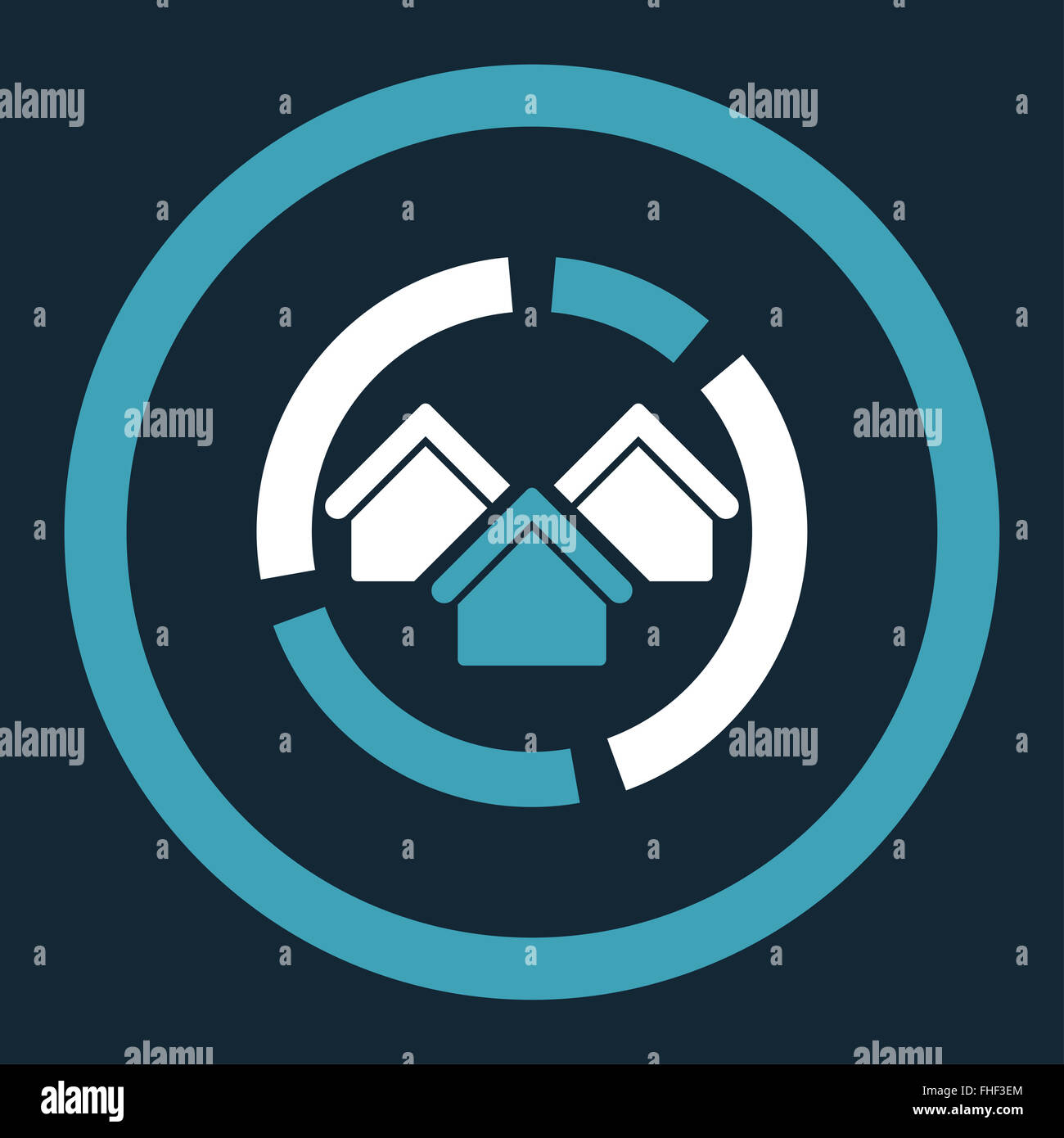 Realty diagram flat blue and white colors rounded glyph icon Stock ...