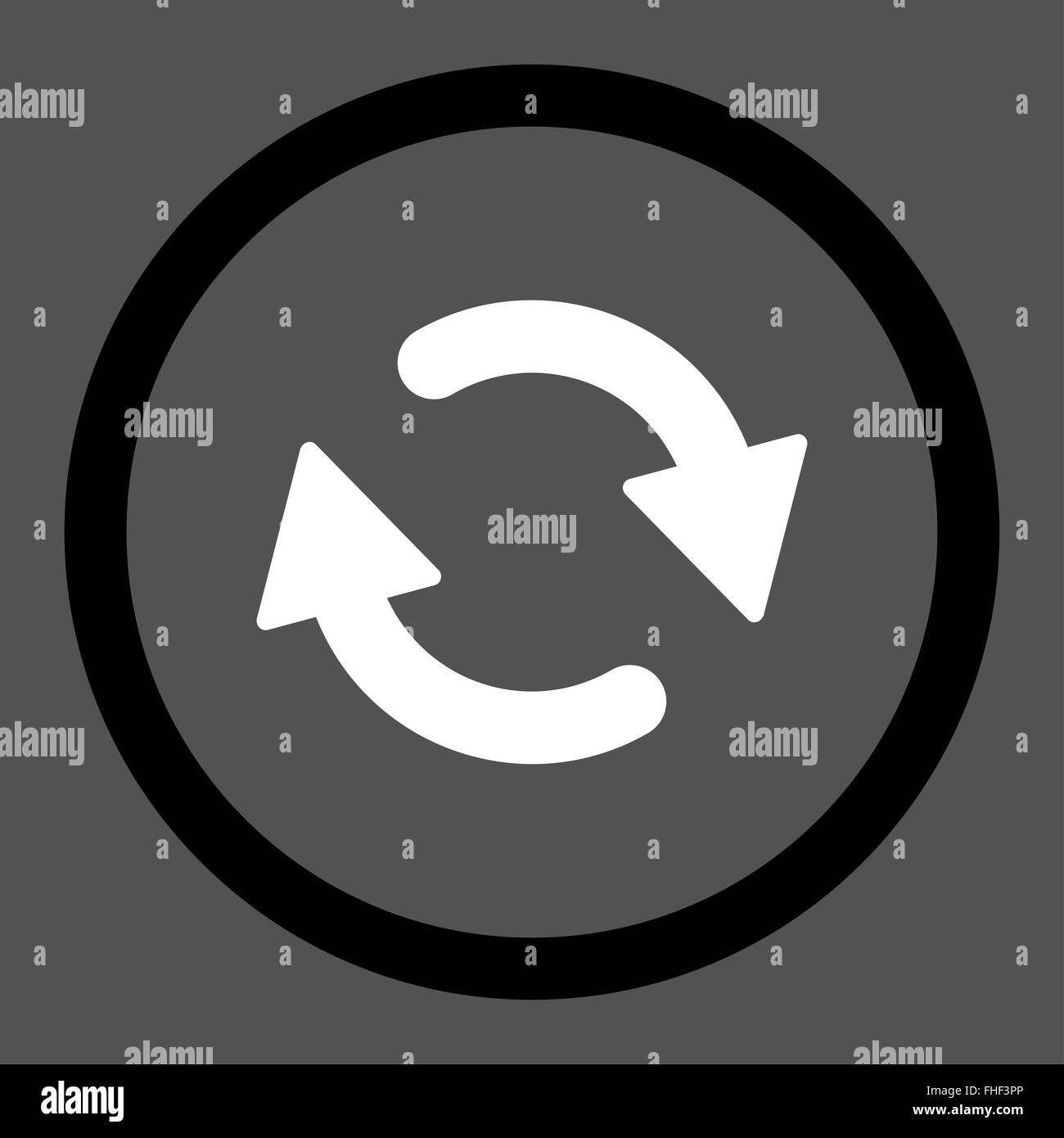 Refresh flat black and white colors rounded raster icon Stock Photo - Alamy