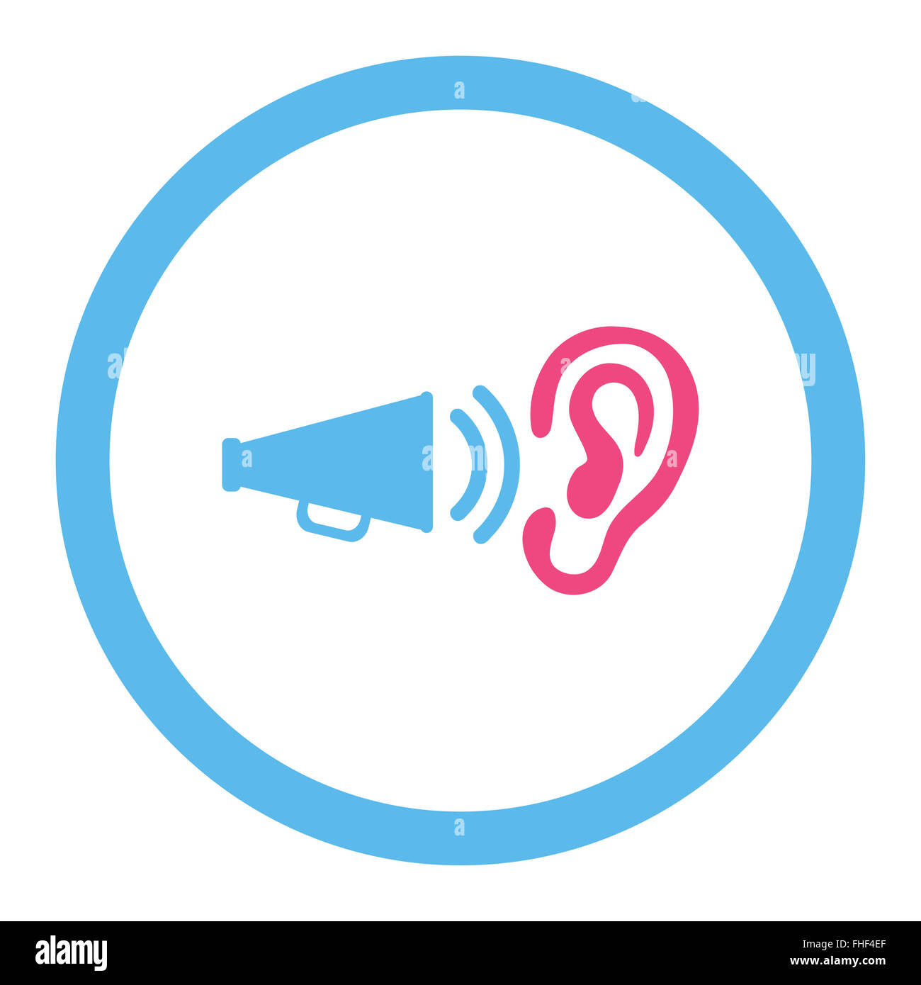 Advertisement flat pink and blue colors rounded vector icon Stock Photo ...
