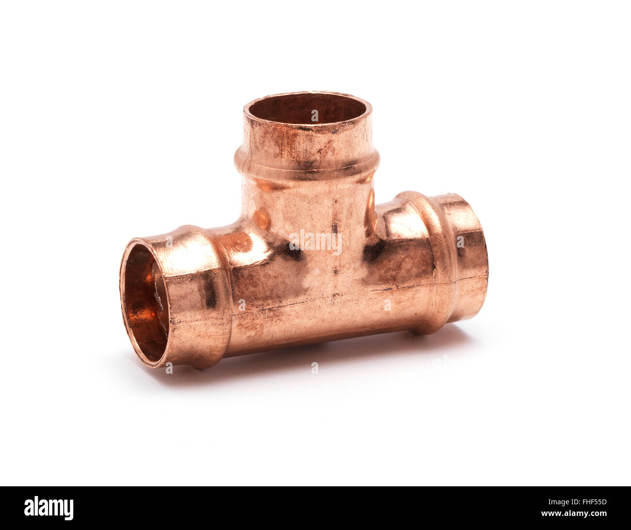 Copper pipe connector Stock Photo Alamy