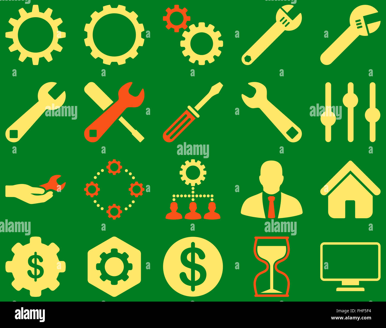 Settings and Tools Icons Stock Photo