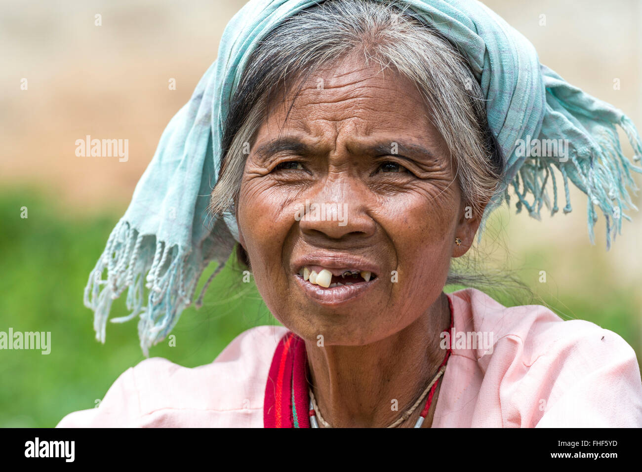 Woman from the Pao hilltribe or mountain people, portrait, Kalaw, Shan State, Myanmar, Burma, Myanmar Stock Photo