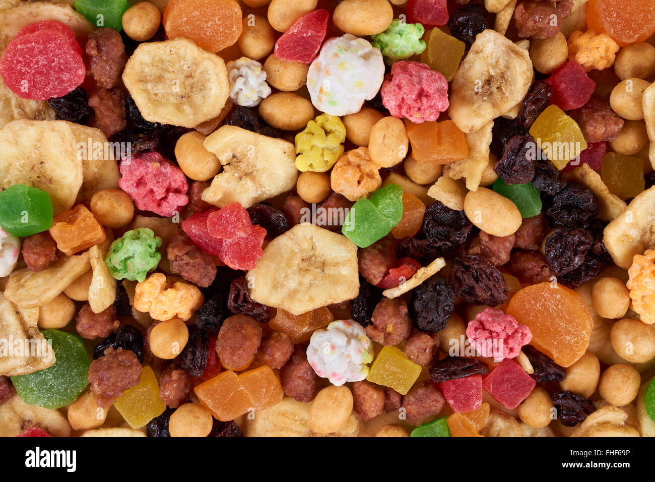 Tasty mix of dried fruits and nuts Stock Photo
