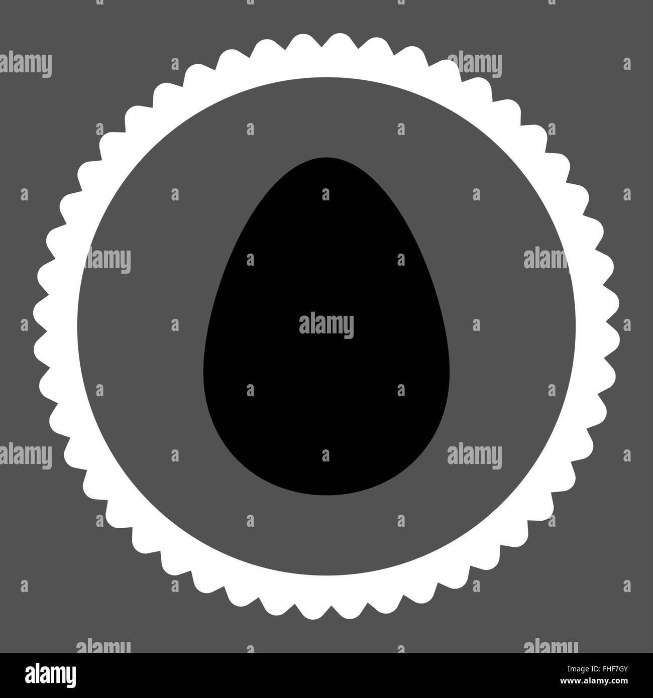 Egg flat black and white colors round stamp icon Stock Photo - Alamy