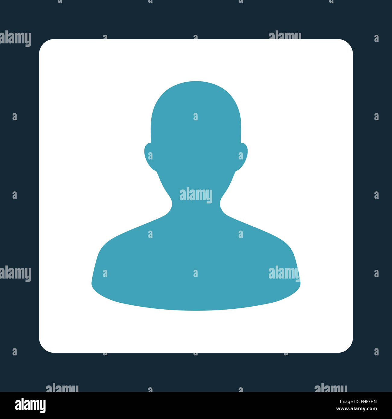 User flat blue and white colors rounded button Stock Photo - Alamy