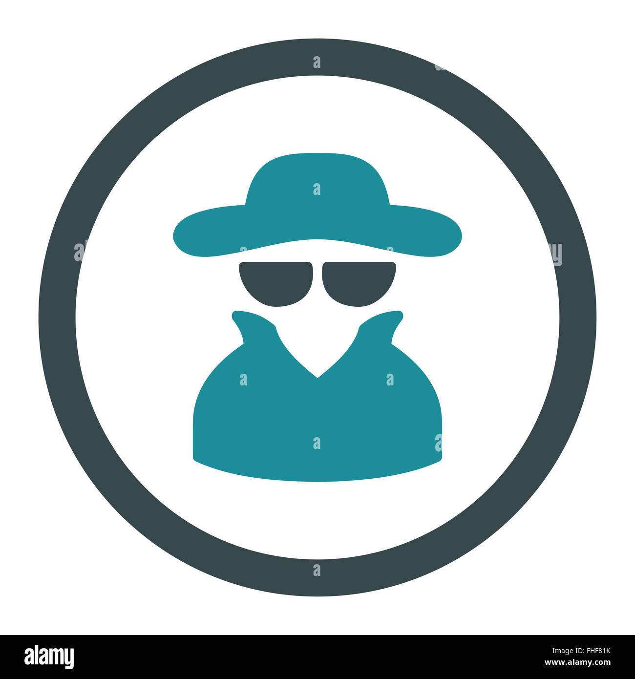 Spy flat soft blue colors rounded vector icon Stock Photo - Alamy