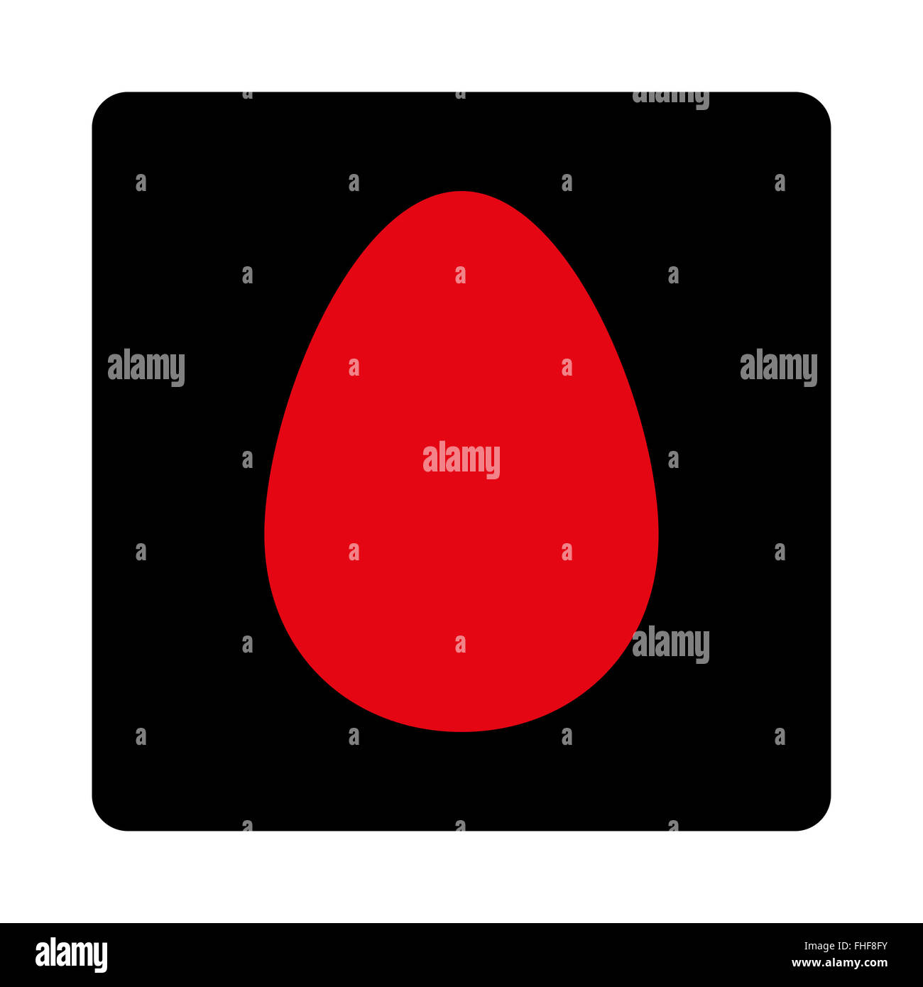 Egg flat intensive red and black colors rounded button Stock Photo - Alamy