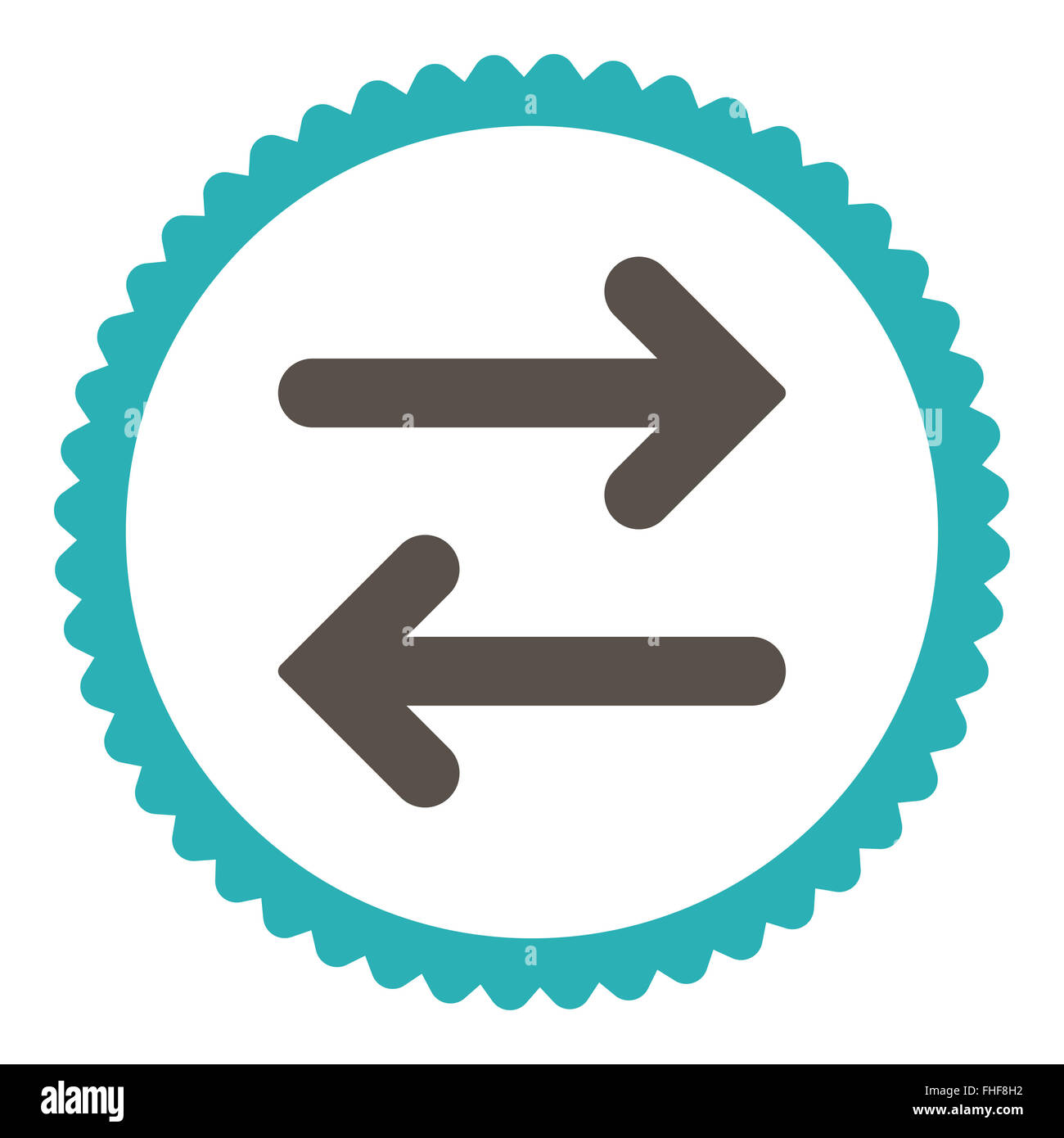 Flip Horizontal flat grey and cyan colors round stamp icon Stock Photo ...