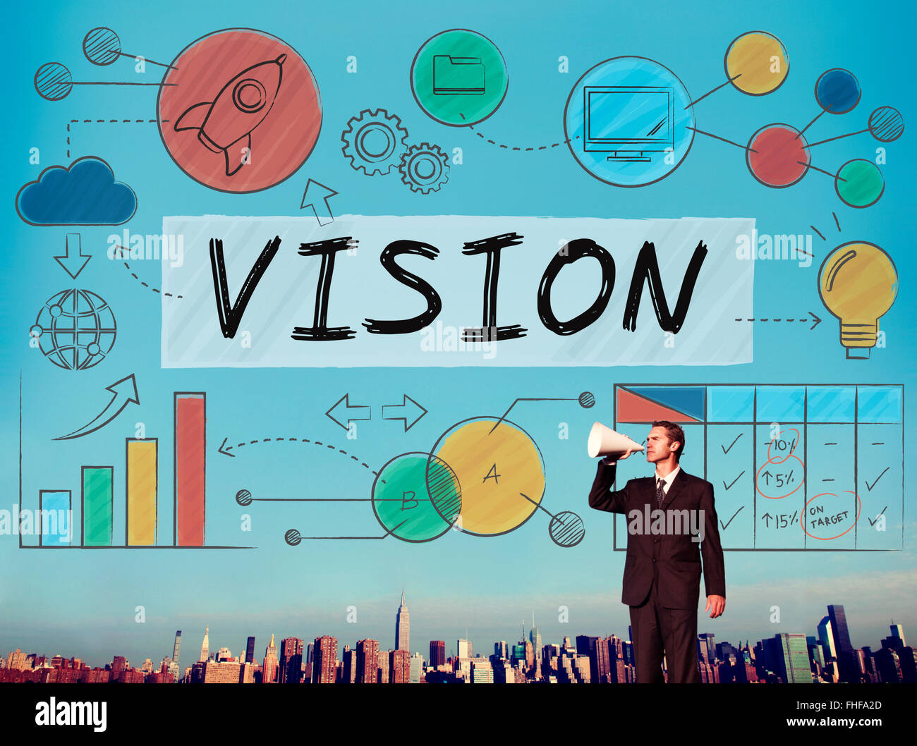 Vision Business Growth Corporate Target Concept Stock Photo Alamy