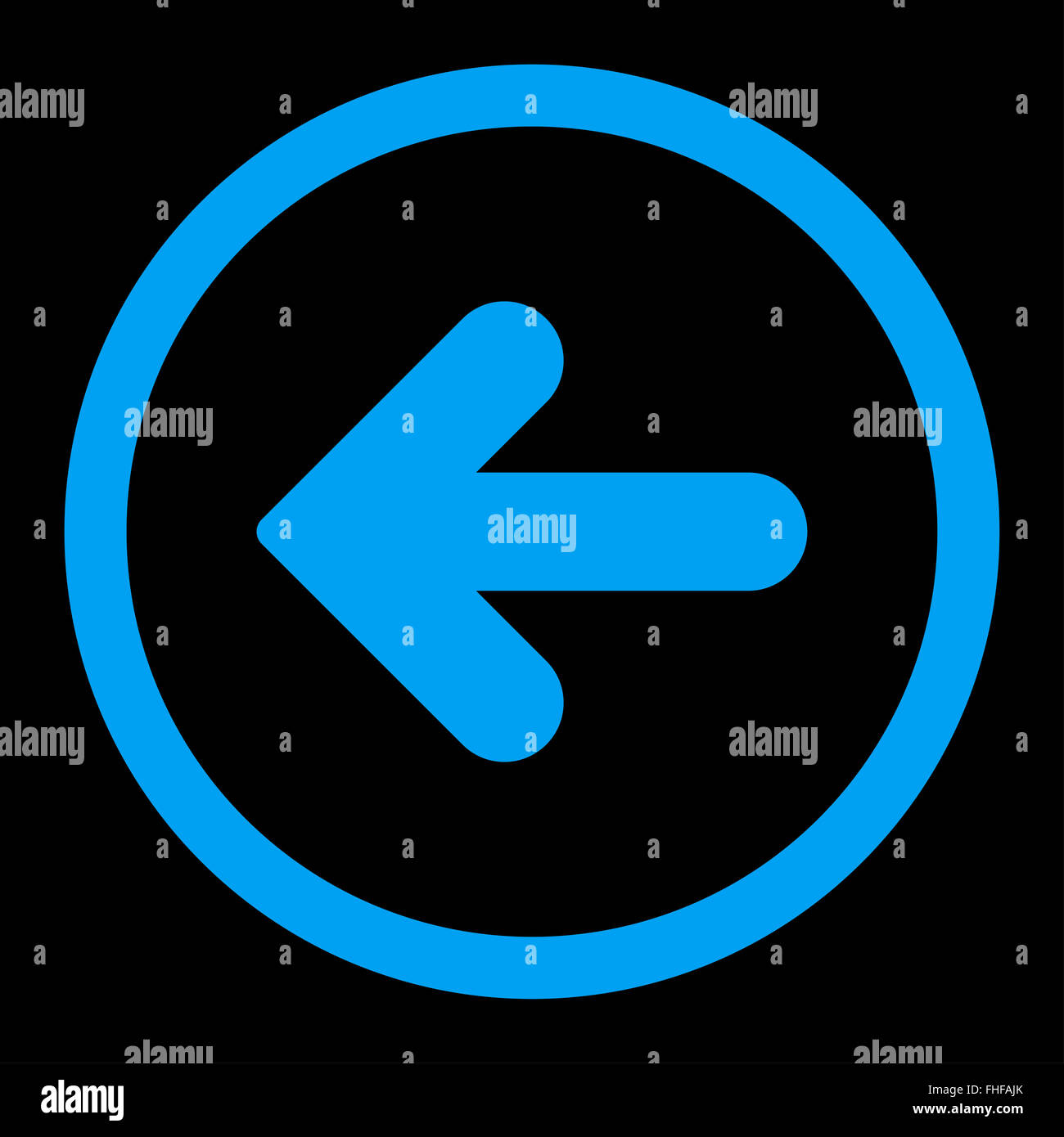 Arrow Left flat blue color rounded vector icon Stock Photo - Alamy