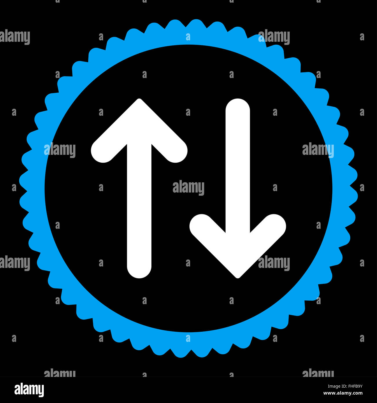 Flip flat blue and white colors round stamp icon Stock Photo - Alamy