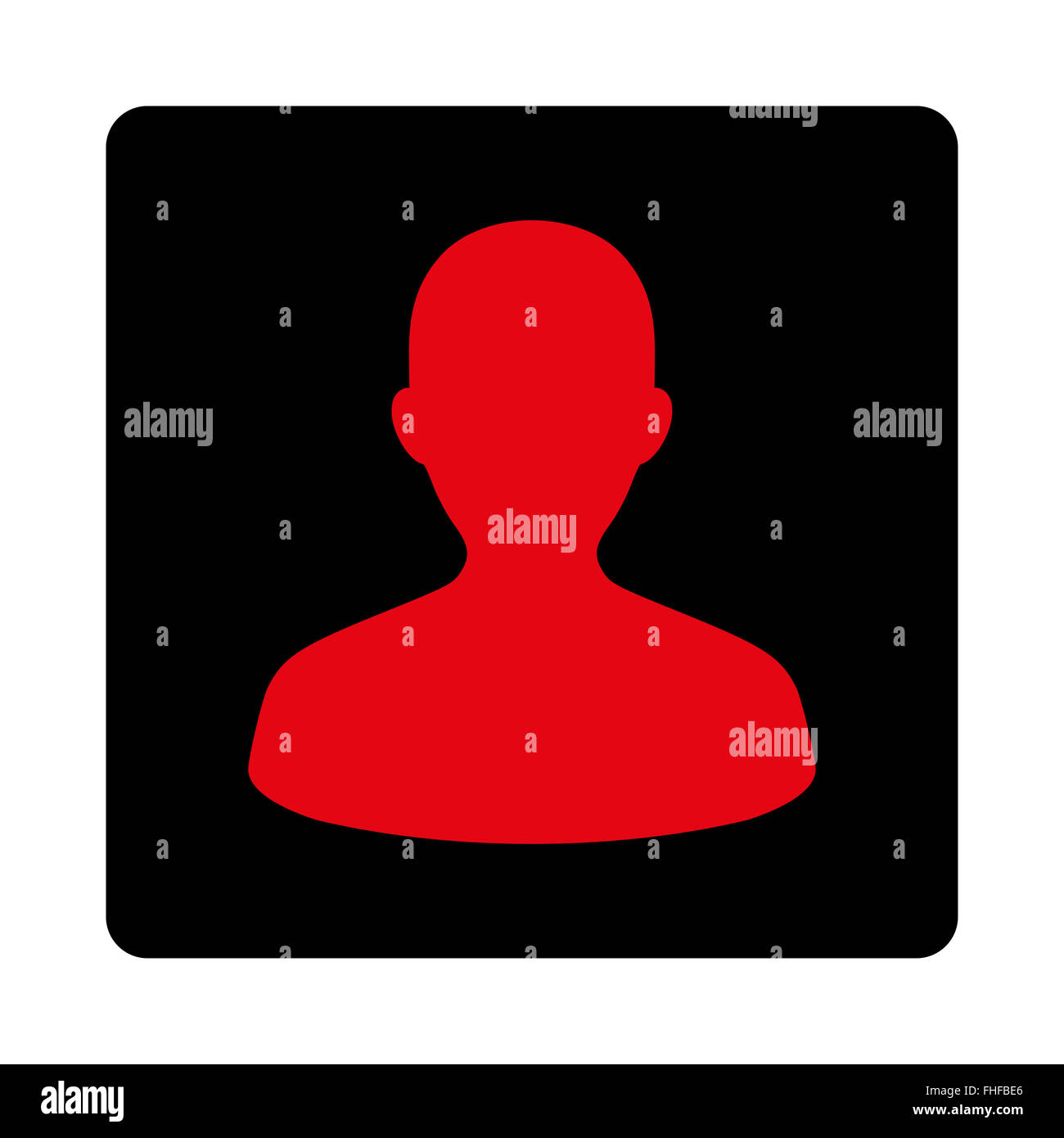 User flat intensive red and black colors rounded button Stock Photo - Alamy
