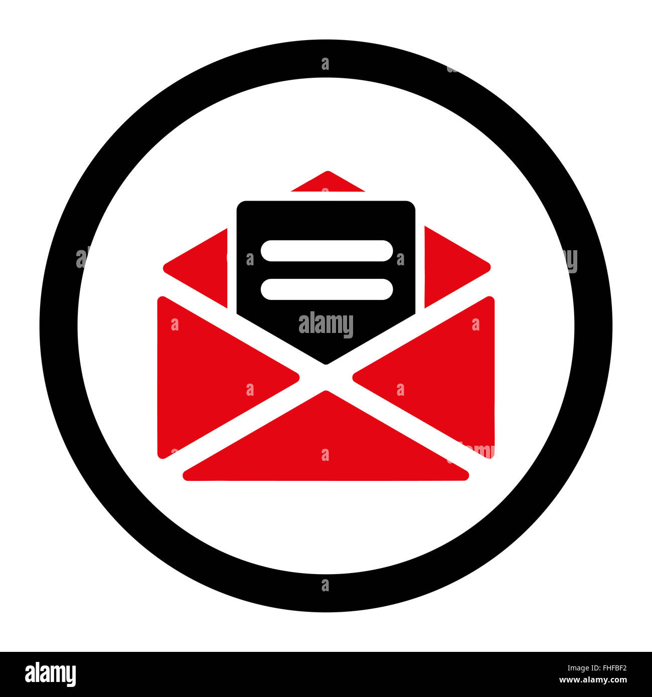 Open mail flat intensive red and black colors rounded vector icon Stock ...