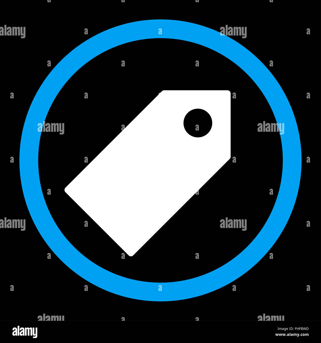 Tag flat blue and white colors rounded raster icon Stock Photo - Alamy