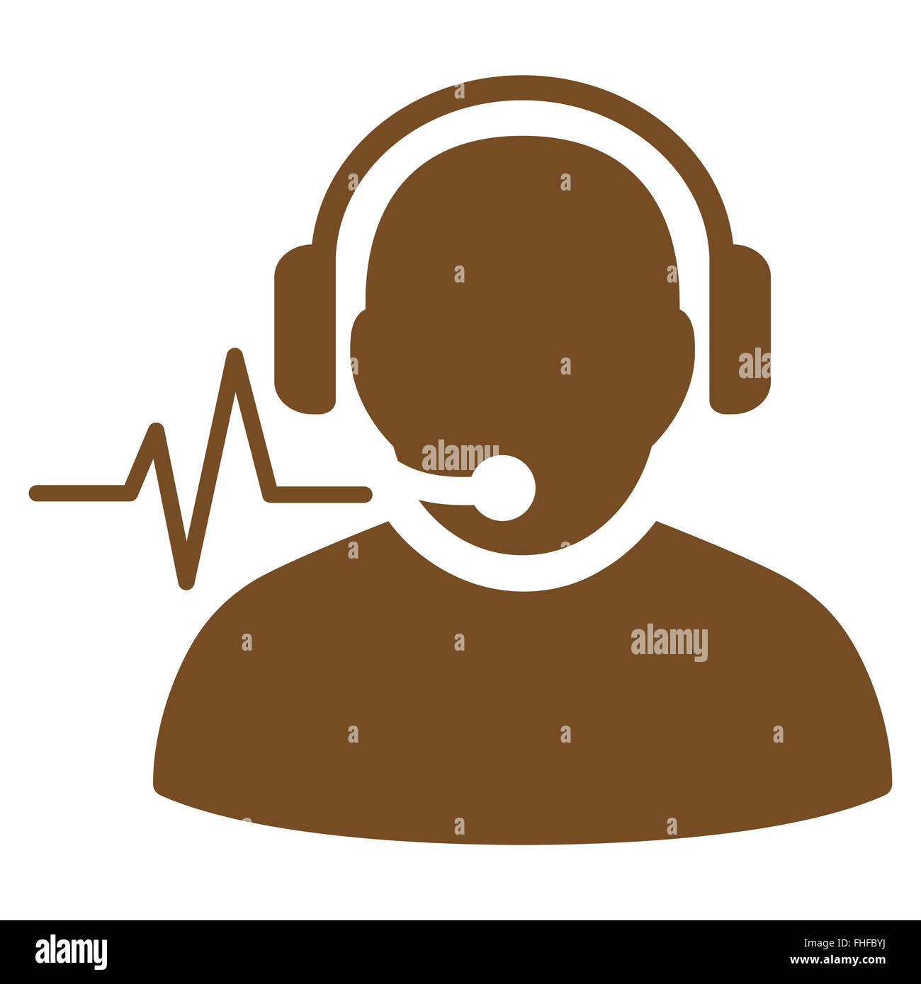 Operator Signal Flat Icon Stock Photo - Alamy