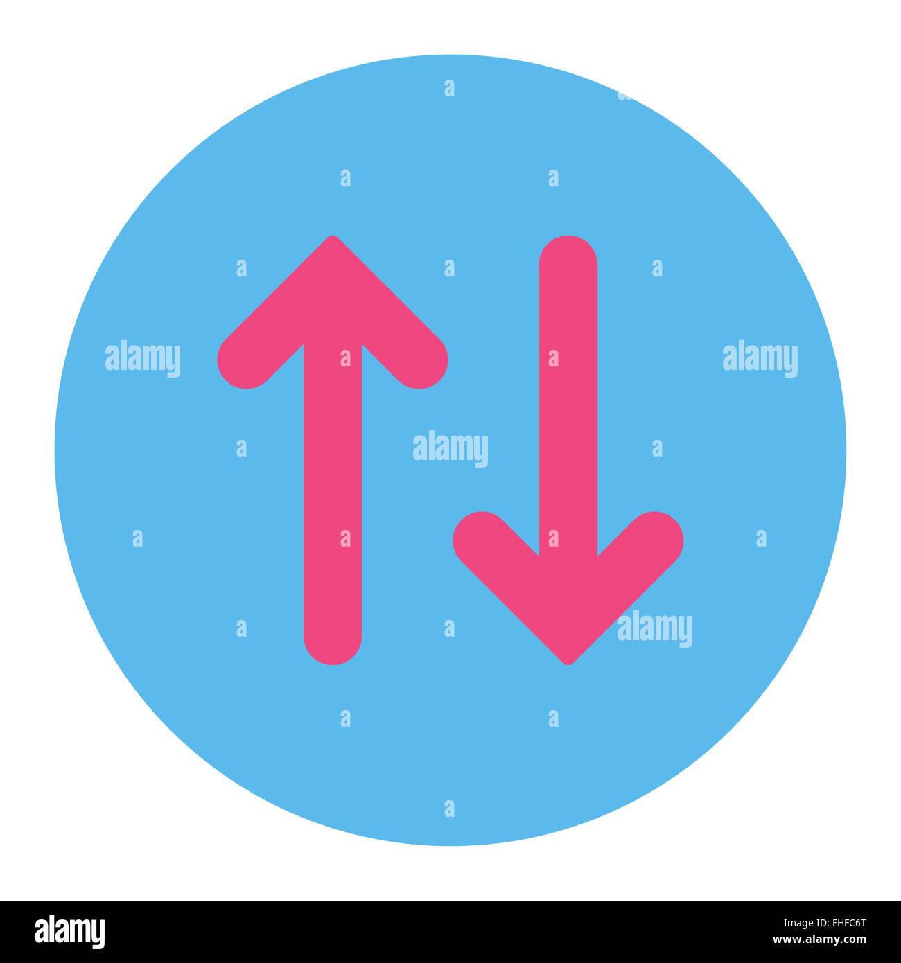 Flip flat pink and blue colors round button Stock Photo - Alamy