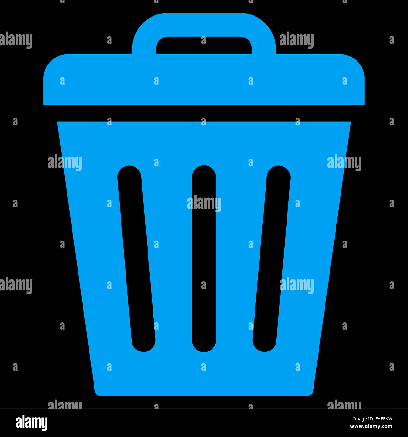 Trash Can flat blue color icon Stock Photo - Alamy