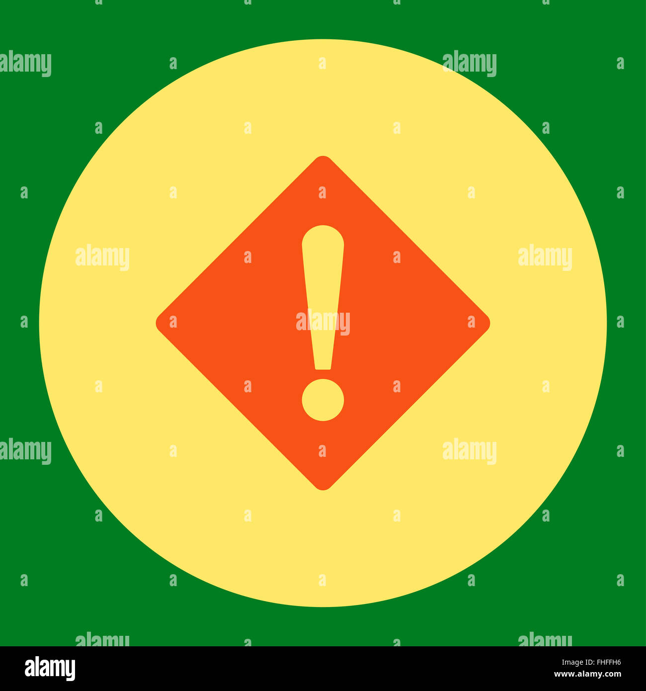 Error flat orange and yellow colors round button Stock Photo - Alamy