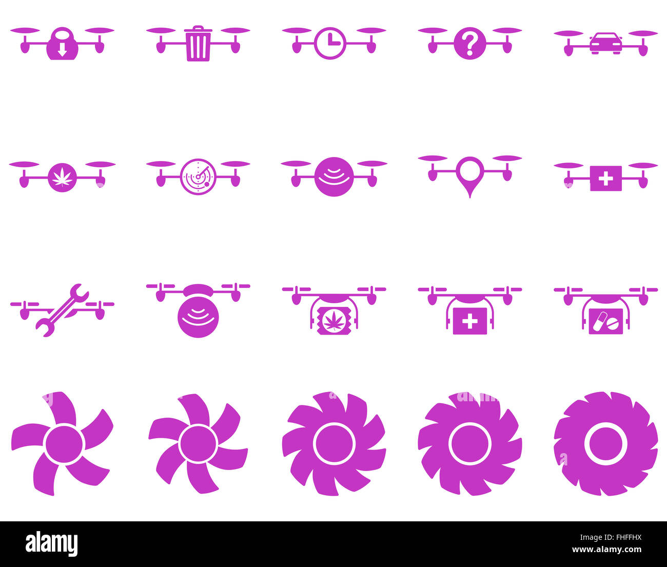 Air drone and quadcopter tool icons Stock Photo