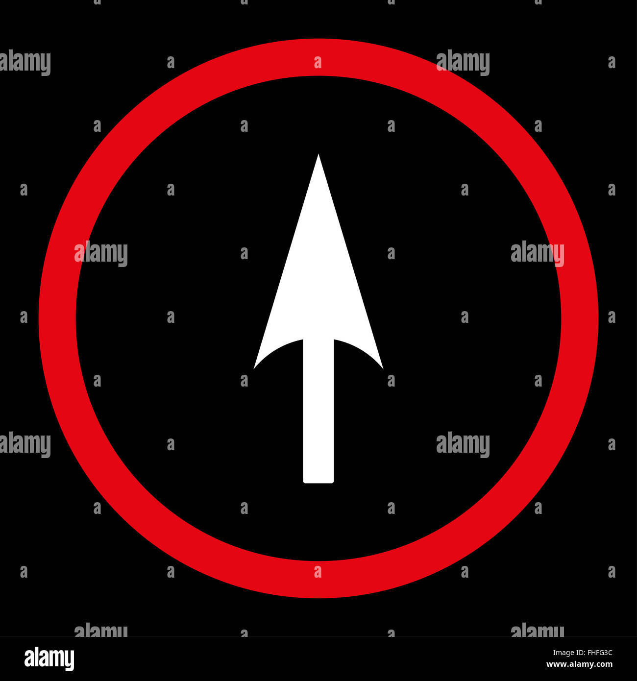 Arrow Axis Y flat red and white colors rounded raster icon Stock Photo ...